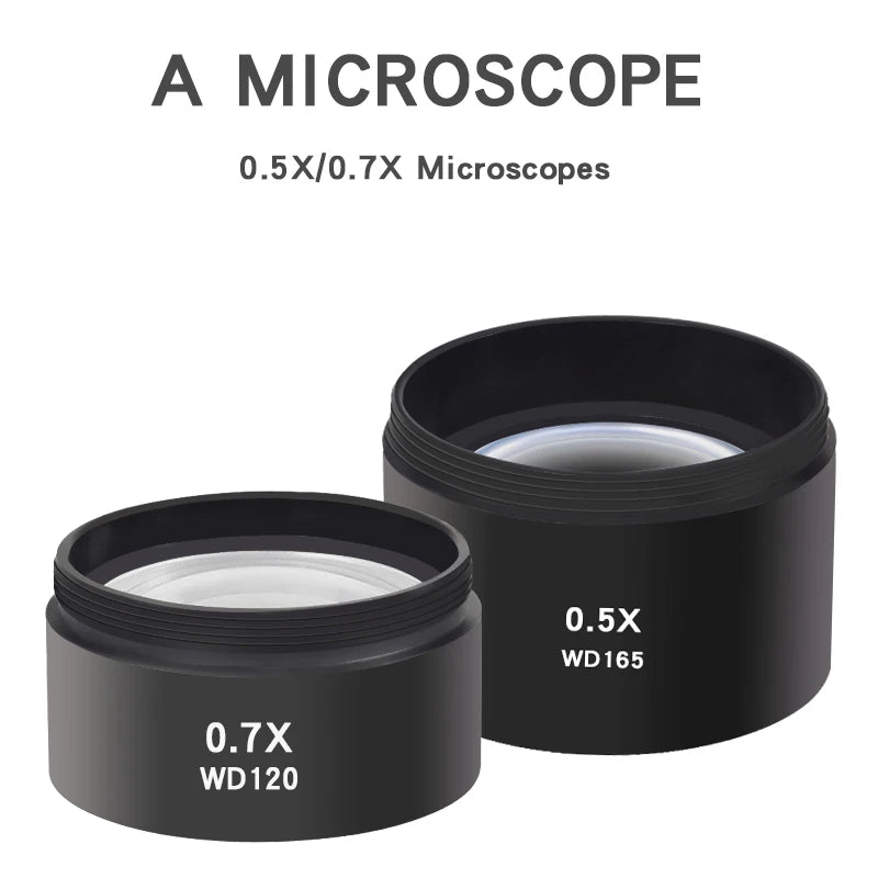 WD165 0 5X WD120 7X Trinocular Microscope Barlow Objective Lens Zoom Qme