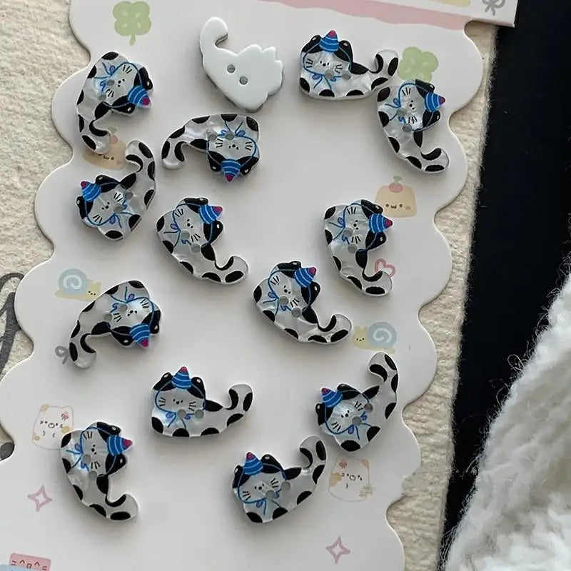 30pcs Black Cat Resin Buttons - Cute Fashionable Buttons for Sewing, Clothes, DIY Crafts & Scrapbooking Accessories Qme G