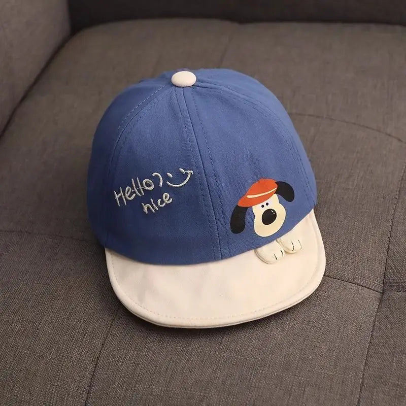 Spring Autumn Baby Baseball Cap Cute Korean Sunshade Hat Infants Qme Blue