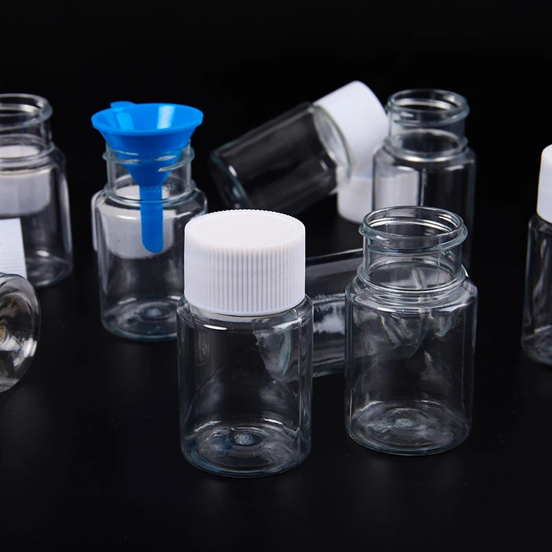 Clear Plastic PET Empty Vial Sealable Refillable Container Solid Qme