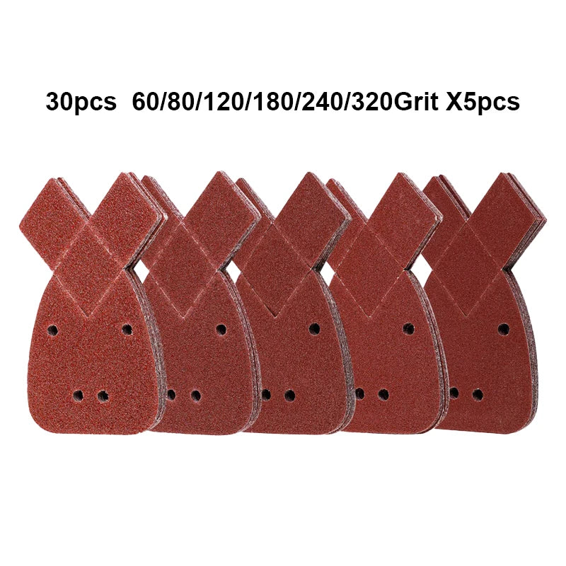 10pcs Mouse Sanding Sheets Sandpaper For Mouse Sander, Grit Pack 60 - 320 Grits To Fit Black And Decker Detail Palm 4 Holes Qme 30pcs
