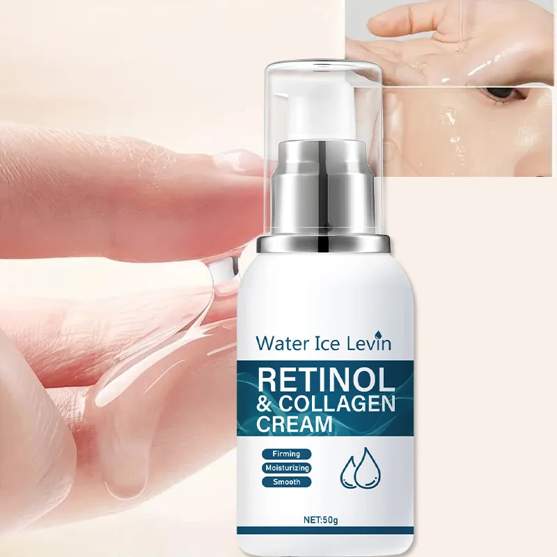 Retinol Collagen Cream, Deep Moisturizing and Firming Face Cream, Suitable for Sensitive Skin, Contains Vitamins A, B, C, and E, for a Clear and Radiant Complexion, Smooth and Soft Skin, for Day and Night Use, 50g Qme