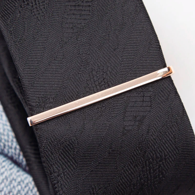 Tie Clips Men Fashion Luxury Metal Gold Tone Simple Bar Clasp Necktie Qme A1