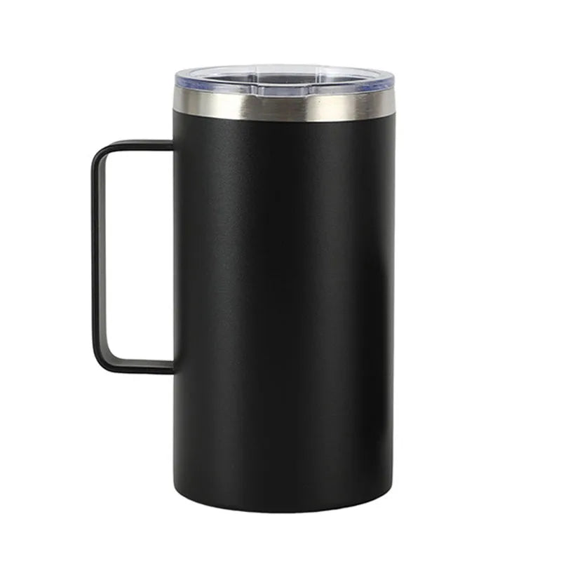 680ml Stainless Steel Coffee Cup Thermos Mug Leak-Proof Thermos Travel Thermal Vacuum Flask Insulated Cup Water Bottle Qme Black 680ml