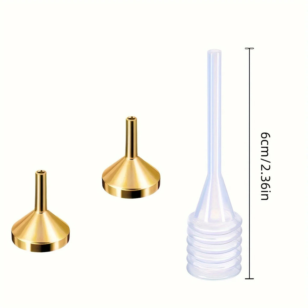 Metal Small Funnel and Straw for Perfume and Essential Oils, Easy to Dispense and Add Various Liquids Special Tools Qme