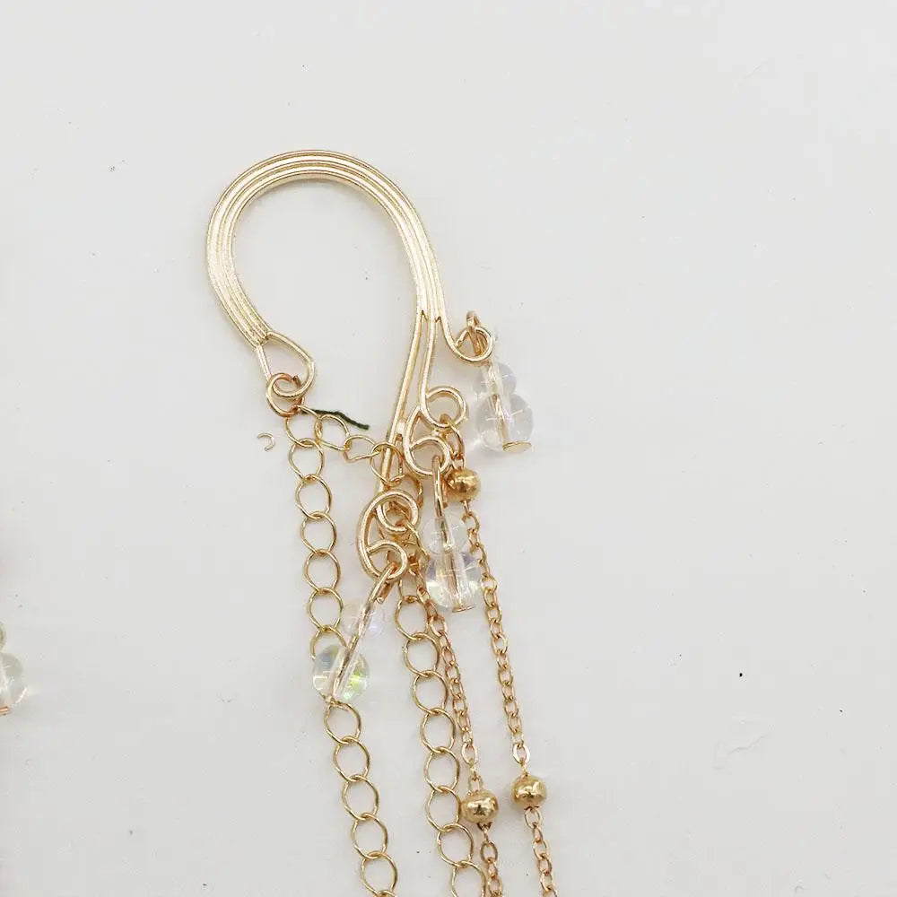 Temperament Women Ancient Style Chain Alloy Hair Accessories Cover Face Jewelry Hanfu Headdress Tassel Veil Qme
