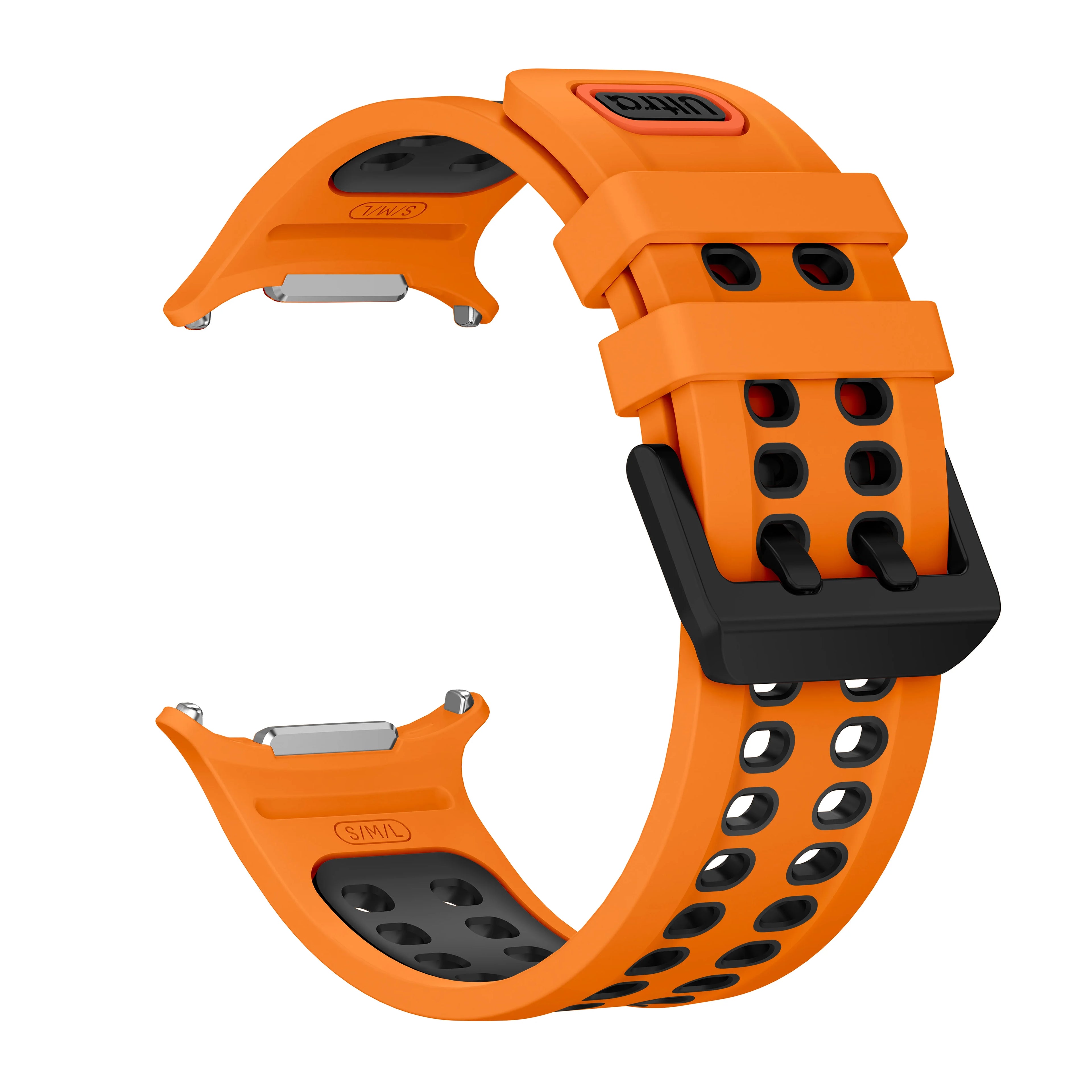 Silicone Band for Samsung Galaxy Ultra/Ultra 2 47mm Sport Breathable WristStrap for Galaxy Watch Ultra2026 Watchband Accessories Qme Orange Black-B Galaxy watch Ultra