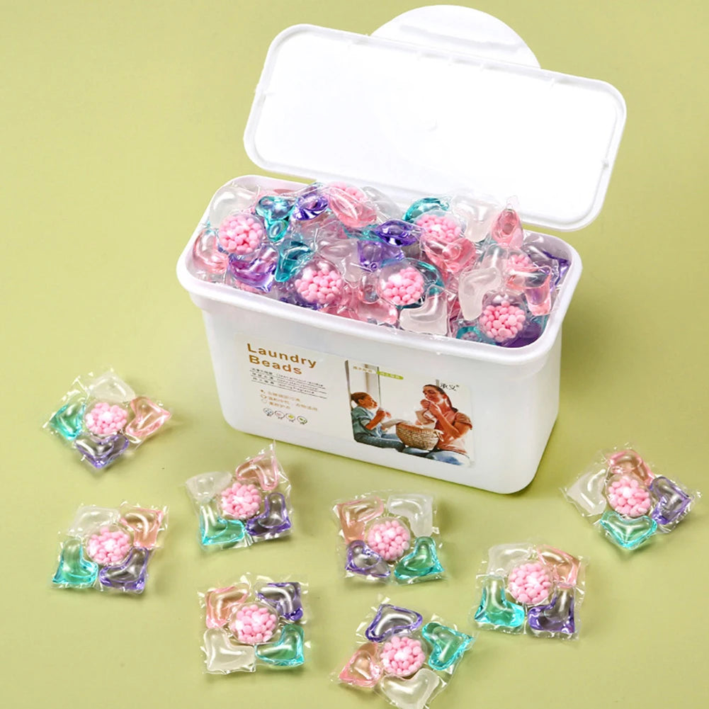 50Pcs 5 in 1 Detergent Liquid Capsule Ball Multi-purpose Strong Detergent Laundry Cleaning Washing Capsules for Home Dormitory Qme