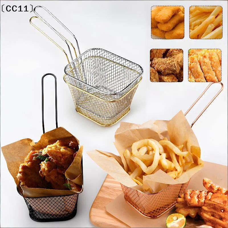 Fries Basket Portable Stainless Steel Chips Mini Frying Strainer Qme