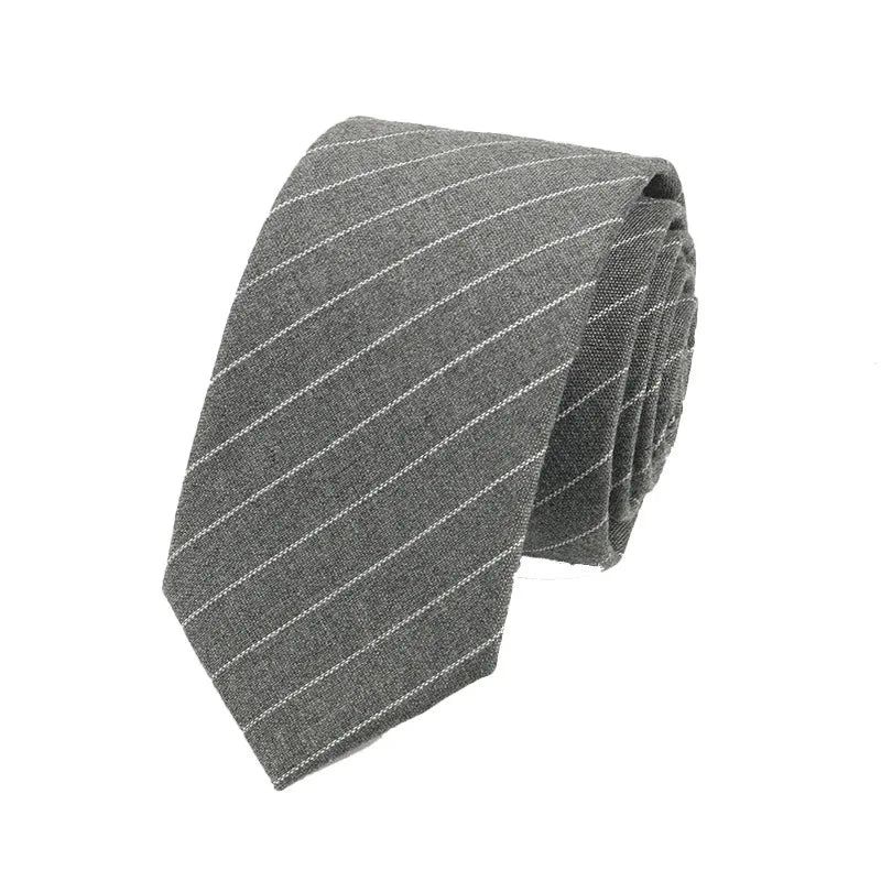Cotton Skinny Tie Men Women Casual Plaid Strip Neck Party Business Qme