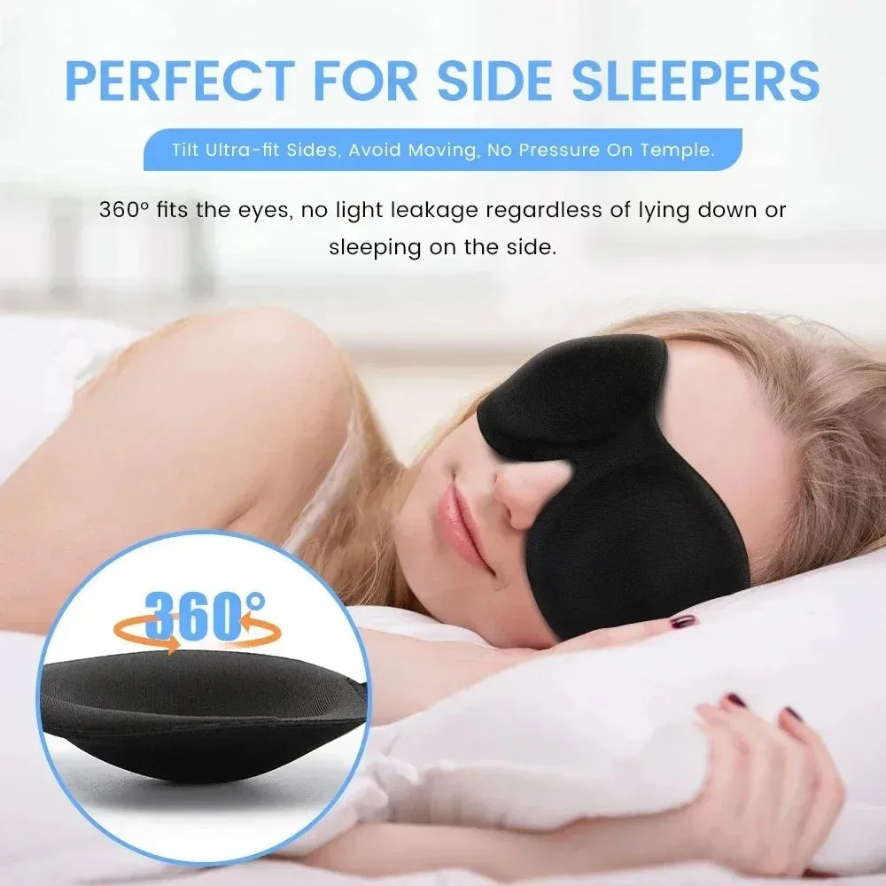 3D Eye Mask Contoured Cup Blindfold Night Sleep Face Masks Block Out Light Women Men Eyepatch Comfortable Soft Fit for Sleeping Qme