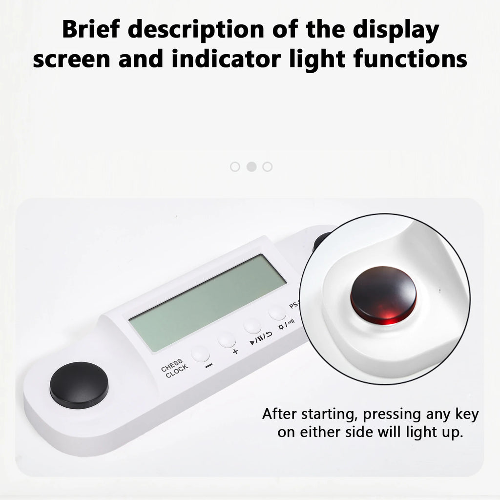 Chess Timer Digital Game Countdown Stopwatch Portable Clock for Chess with LCD Display for Tournaments Training Qme