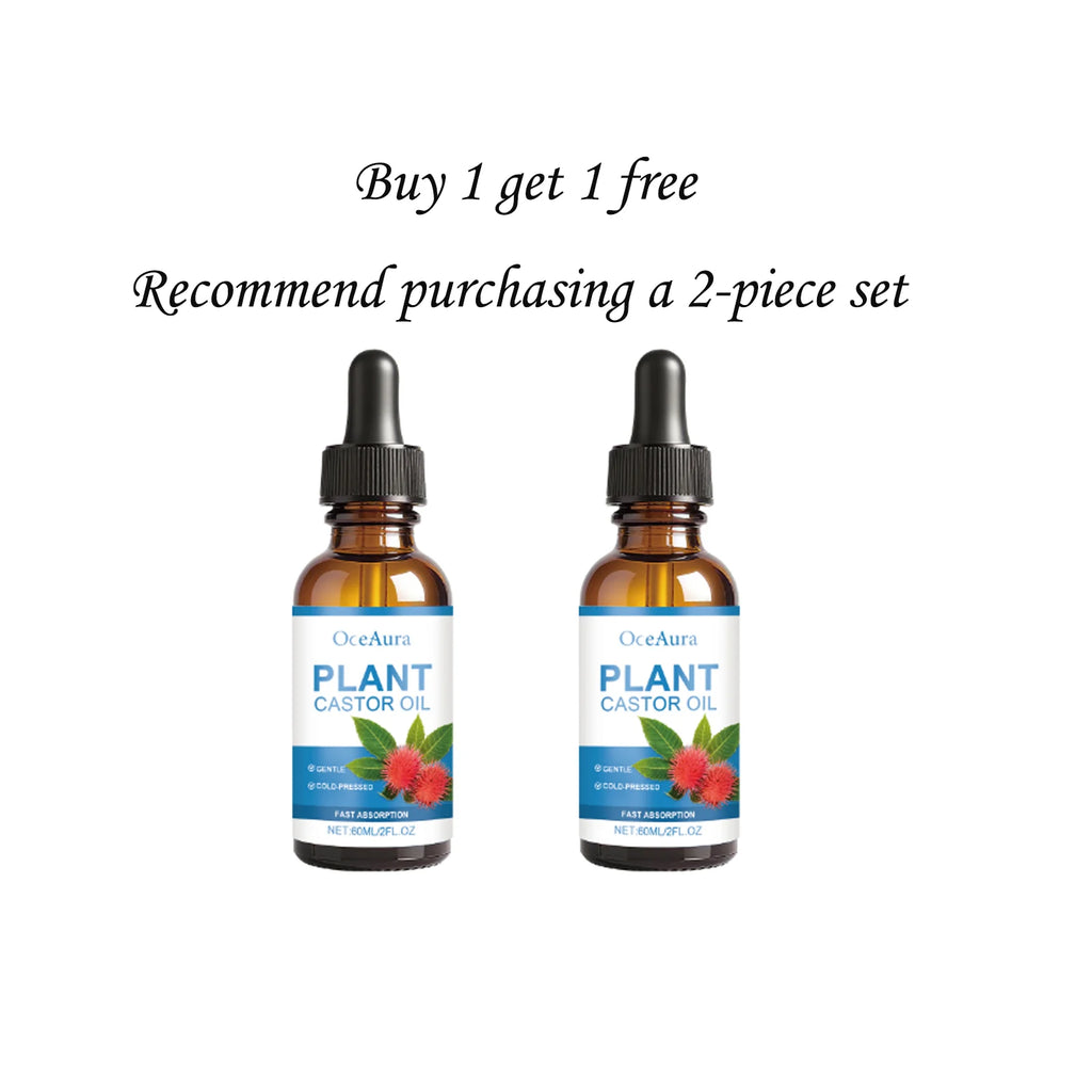 Oceaura Plant Castor Oil Cold-pressed Fast Absorption Deep Nourishing Qme 60ml x2