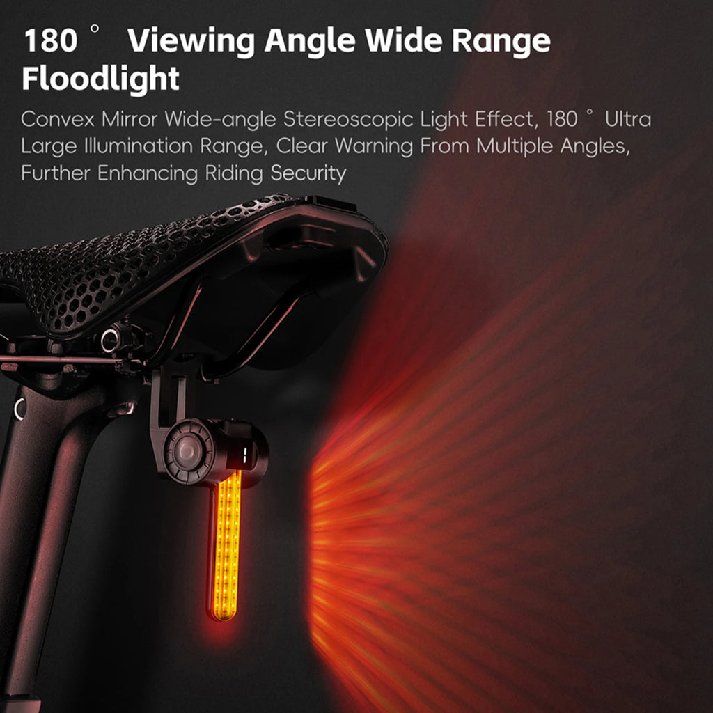 Intelligent Sensing Navigation Bike Tail Light for Night Riding with Long Endurance Battery and Dual Mounting Brackets Qme
