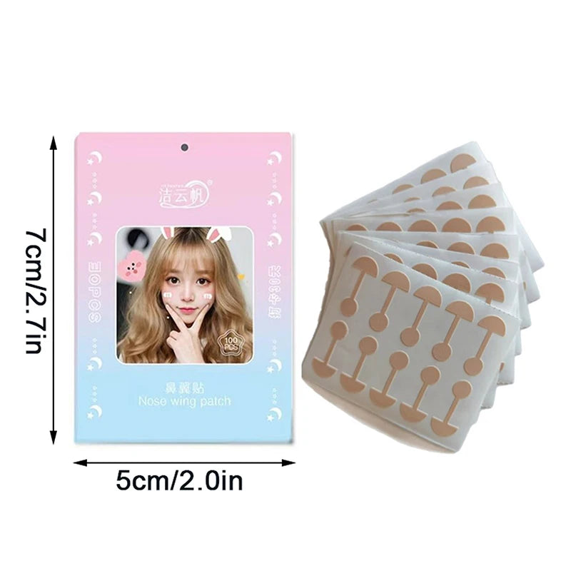 50 100 Nose Wing Slimming Strips Invisible Thin Patches Narrowing Qme