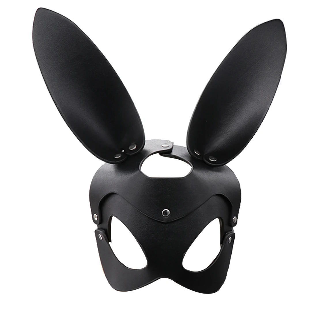 Bunny Mask Cosplay Punk Spiked Leather Cat Mouse Headgear Masquerade Dance Party Pvc Half Face Helmet Halloween Accessory Prop Qme Bunny CN