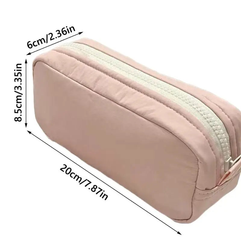 Zipper Pen Bag Simplicity Solid Design Large Capacity Pencil Case Qme