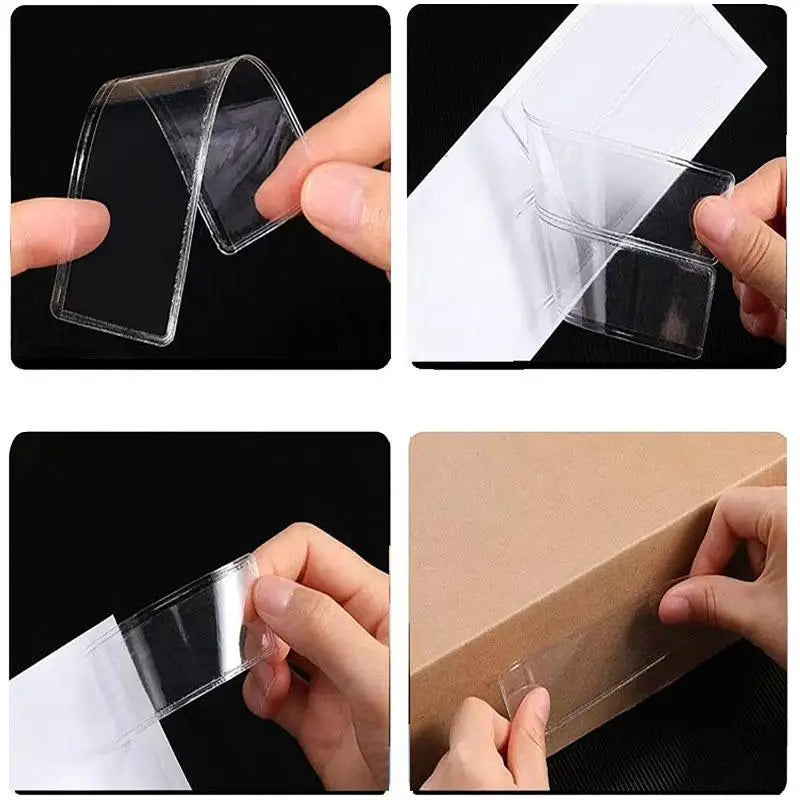 Clear Adhesive Shelf Tag Pockets No Trace PVC Label Holders Retail Qme