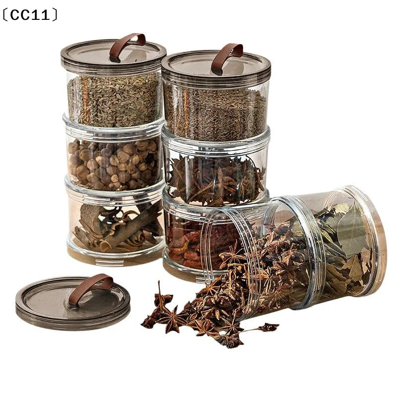 Sealed Jars Kitchen Seasoning Organizer Airtight Stackable Bottle Qme