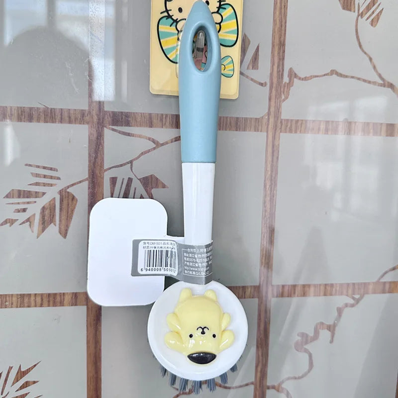 Hello Kitty Personalized Cartoon Cleaning Brush Cute Multifunctional Brush Pot and Dish Brush Qme 6