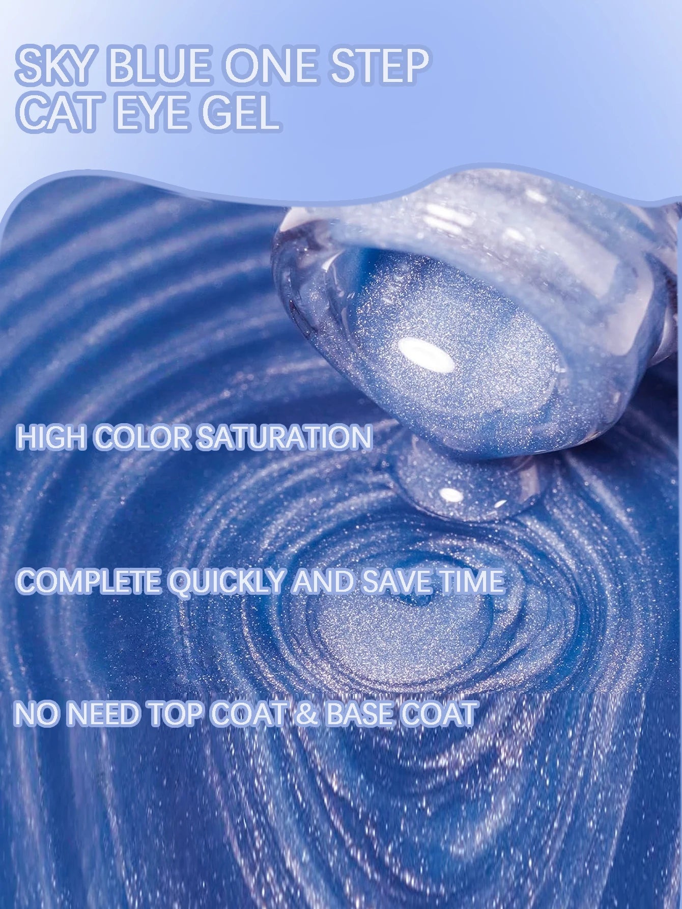 1 One-step Cat Eye Nail Polish Gel No Coat Base Required Blue Autumn Qme