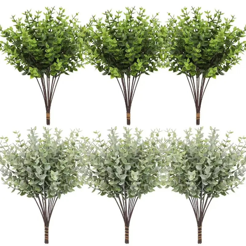 Artificial Plants Outdoor Indoor Fake Grass Shrubs UV Resistant Qme