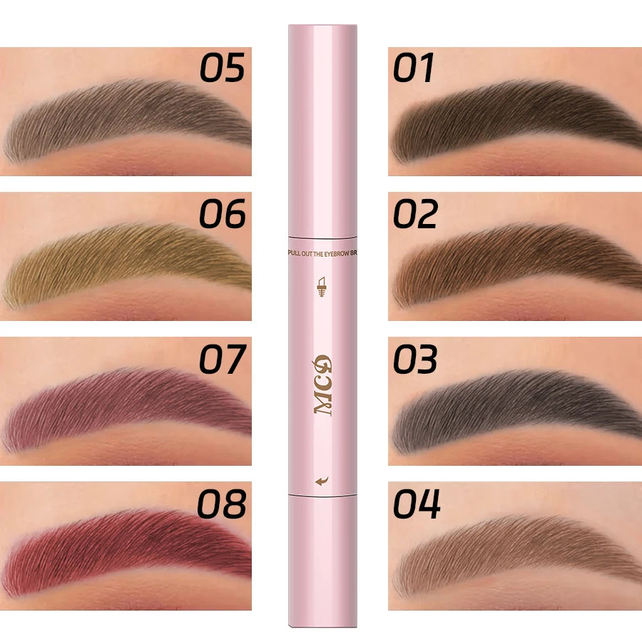 2 In1 Professional Waterproof Eyebrow Pencil Long-lasting Korean Qme