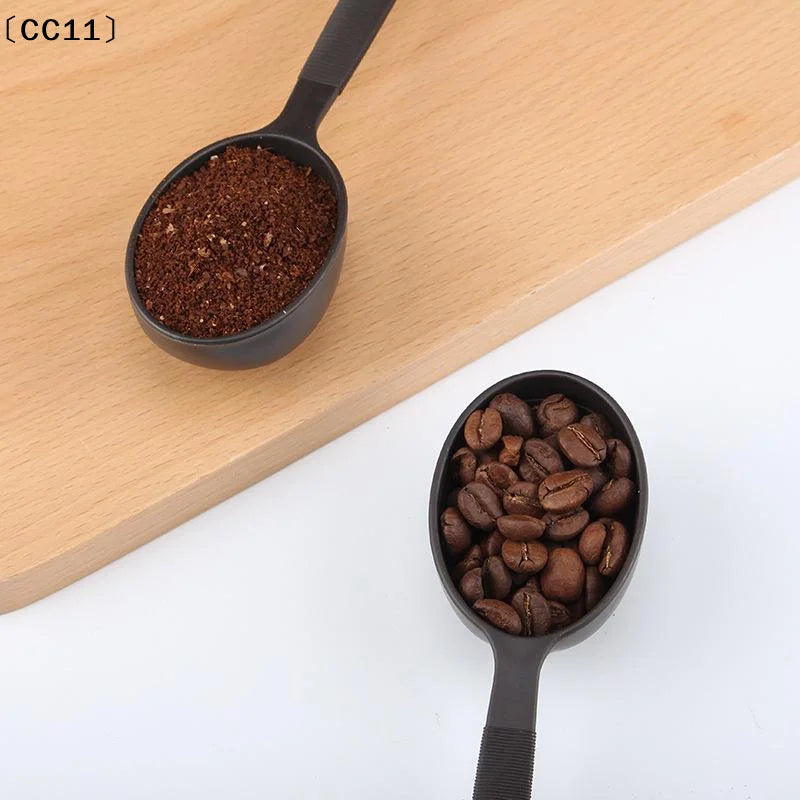 Baking Tools Measuring Spoon Non-slip Long Handle Coffee Black Scoop Qme