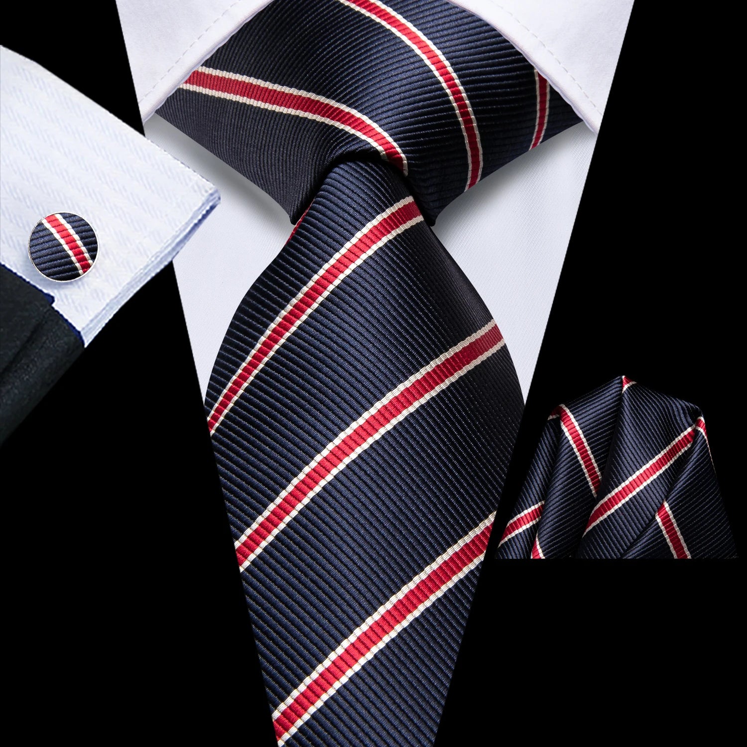Hi-Tie Elegent Men's Tie Set Gold Paisley 8.5cm Wedding Ties For Men New Fashion silk Design Hanky Cufflinks Set Quality Necktie Qme