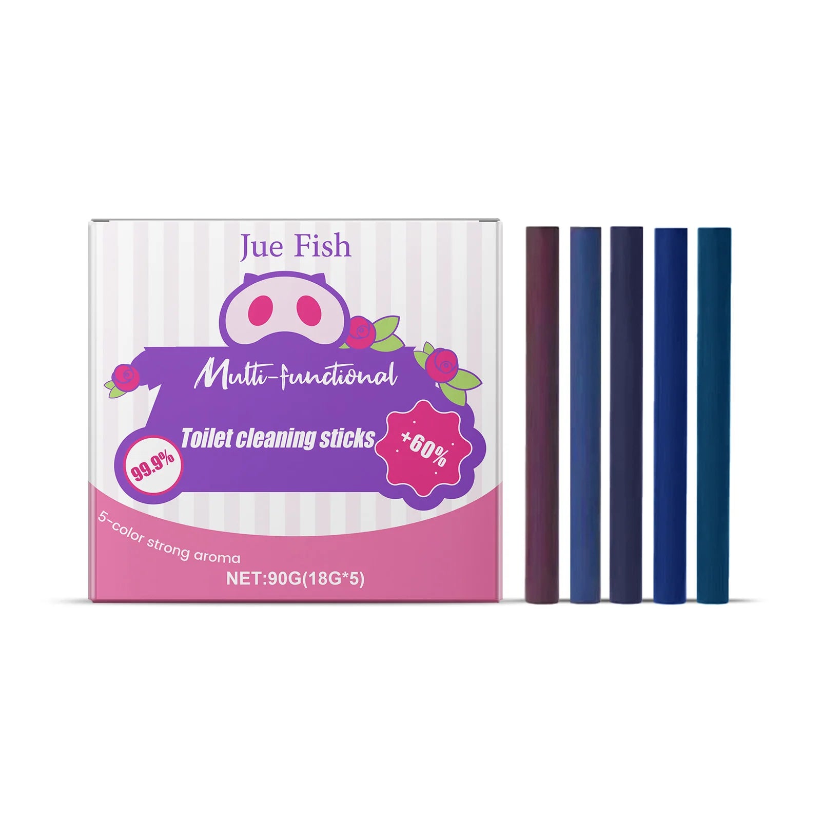 Jue Fish 5/8 Items Multifunctional Toilet Cleaning Stick Effectively Removes Odors, Stains, and Urine Deposits From Toilets Qme 90g