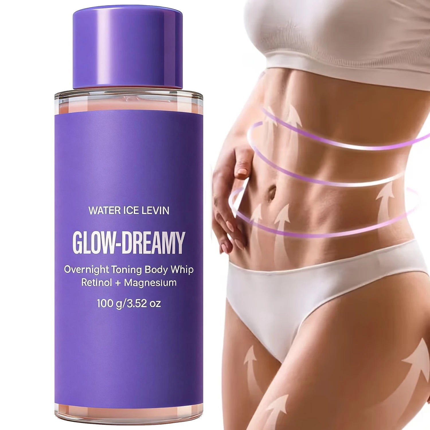 Retinol & Magnesium Overnight Toning Body Whip, Collagen Infused Moisturizing Firming Body Lotion Qme