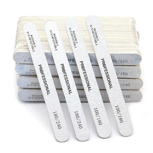 10-100PCS Wooden Nail File Professional Sanding Buffer Files 100/180/240 Double Side For Manicure Pedicure UV Gel Tips Tools Qme