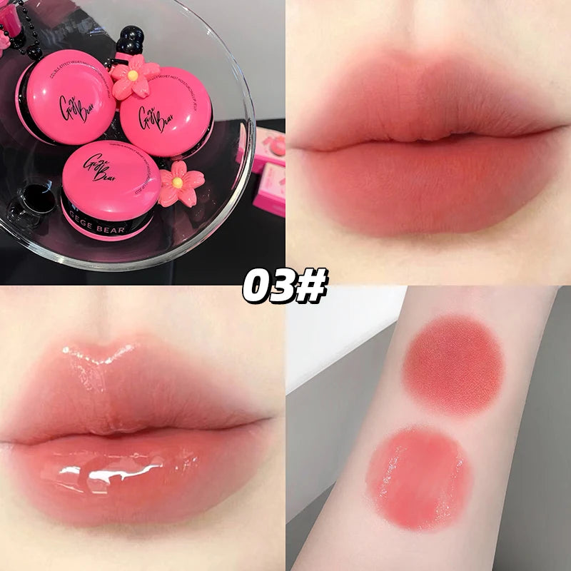 Gege Bear Dual Effect Velvet Matte Glossy Pendant Lip Glaze Hydrating Qme GX1371-3