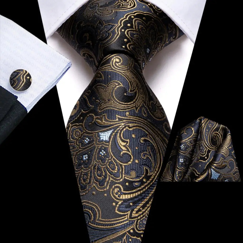 Blue Business Solid Plaid Striped Men's Tie Necktie Ties Men Formal Qme