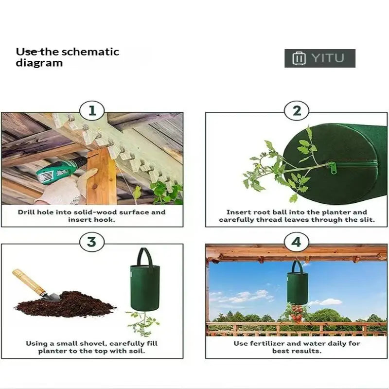 Multifunction Strawberry Vegetable Flower Plant Grow Bags Felt Qme