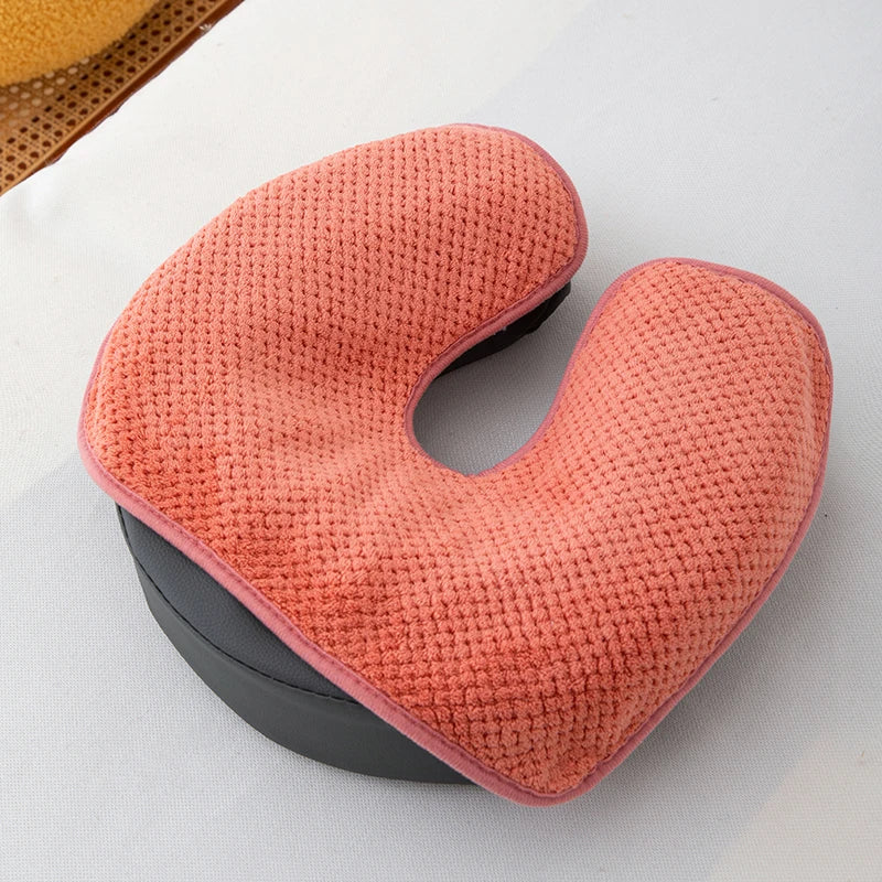 Coral Fleece Head Pad Towels U-shaped Facial Pillow Covers Thickened Qme Red