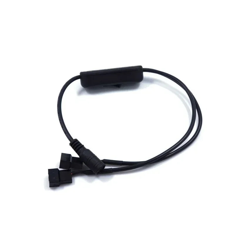 5pcs 12V Power Adapter Adapter Cable DC One Point Two Turn Computer CPU Fan 4Pin Line with Switch Conversion Line Qme
