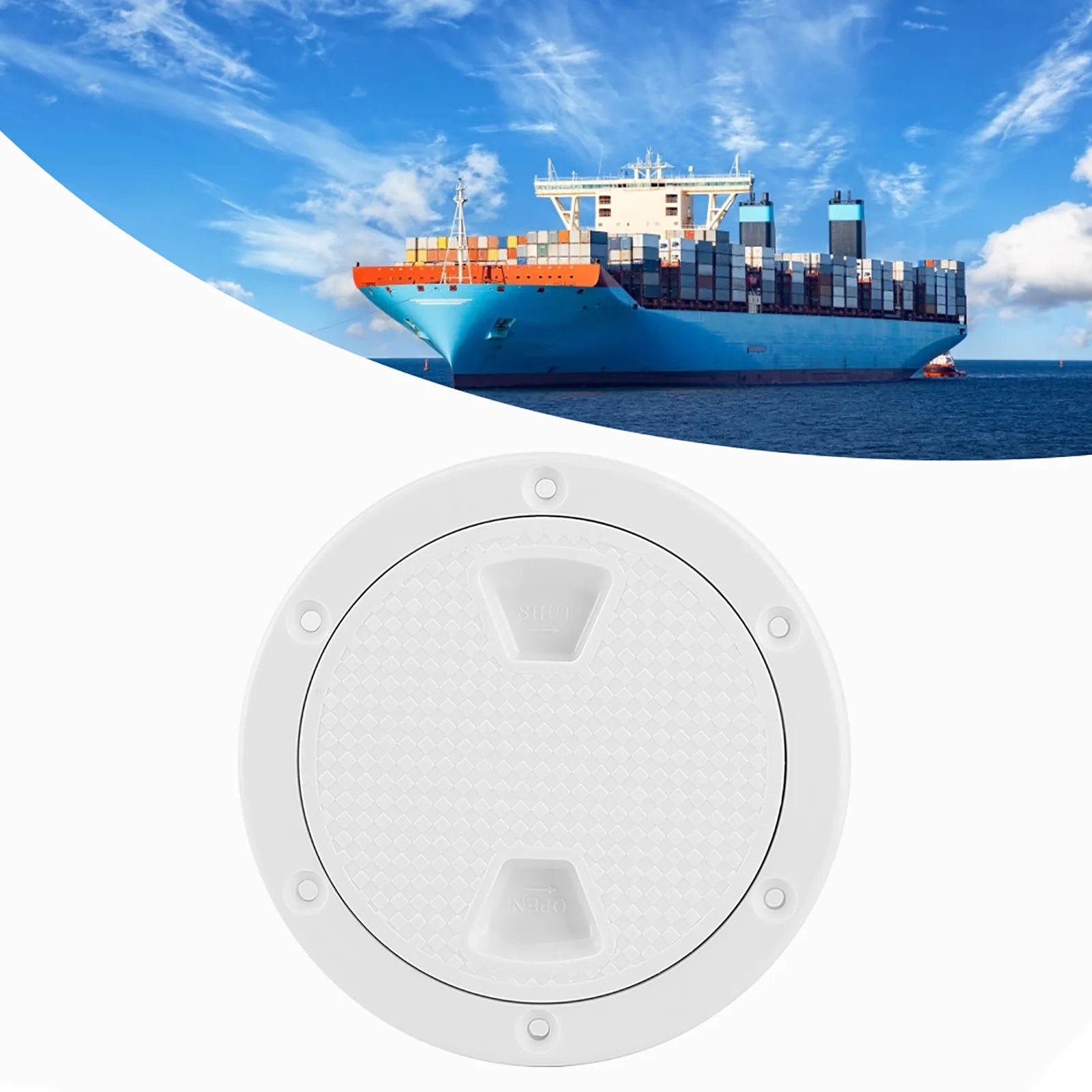Plastic Hatch Cover 4in ABS Deck Plate Round White Anti-UV Corrosion Resistant Screw Out Boat Inspection Hatch Cover Deck Plate Qme