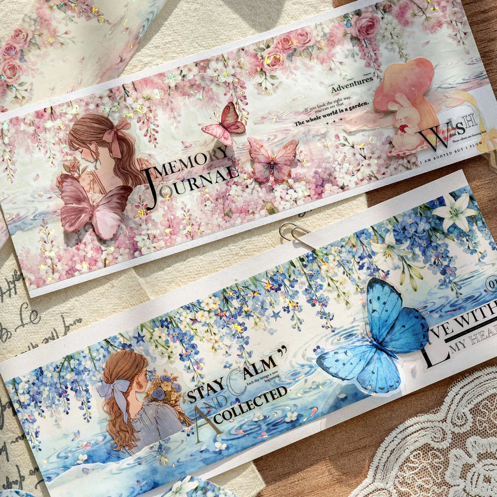 1 Roll Floral Tassel Theme Washi Tape for DIY Journal, Photo Frame Collage, Scrapbook Material, Phone Case Decoration Qme