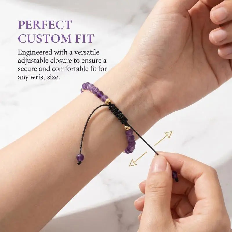 4mm Hematite And Natural Stone Bead Braided Adjustable Bracelet Suitable For Men And Women Daily Wear Holiday Gift Jewelry Qme