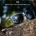 Tide Large Square Polarized Sunglasses Outdoor Mountaineering Shading Qme Red