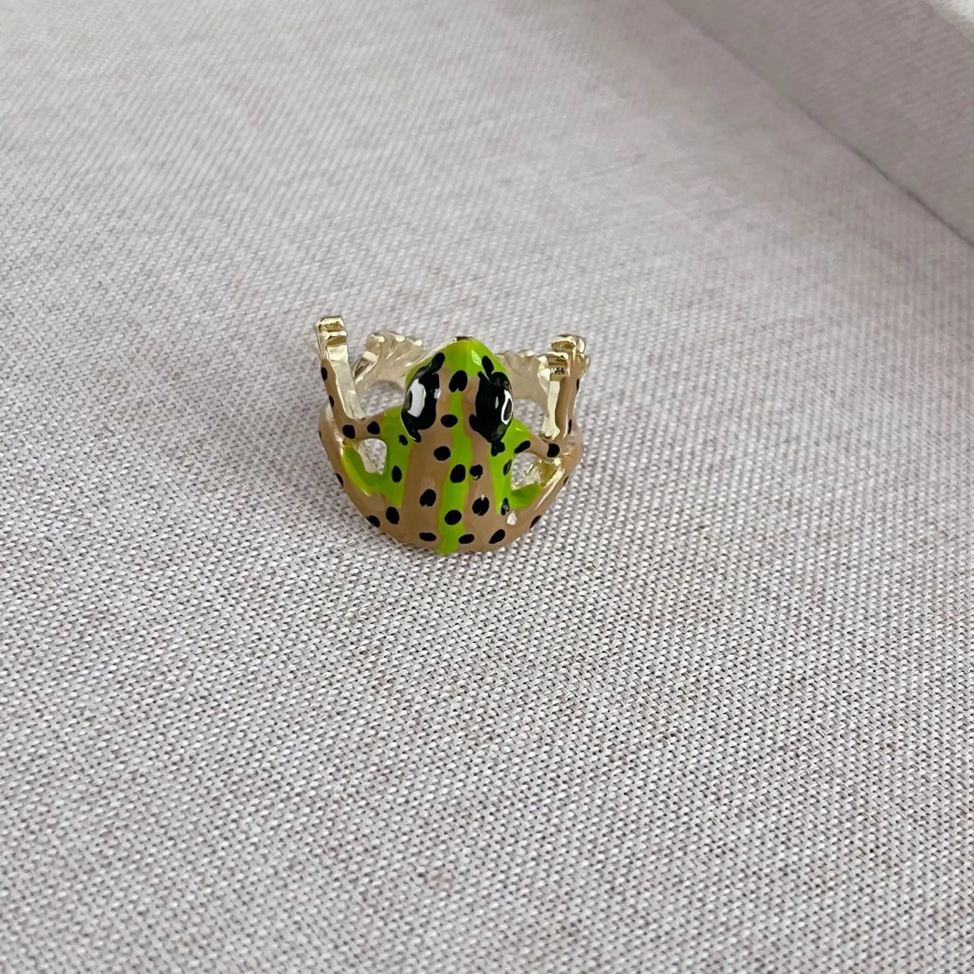 Cute Tree Frog Open Ring Personalized Frog Adjustable Jewelry Accessories Suitable for People of All Ages and Genders Qme green resizable