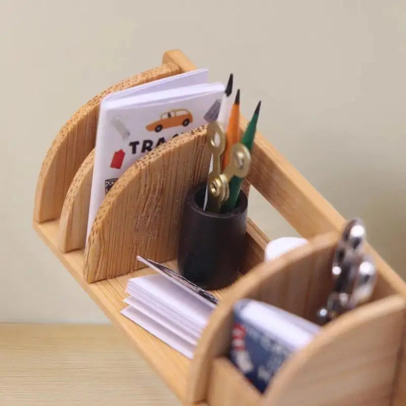 Doll House Accessories Dollhouse Miniature Desktop Bookshelf Qme