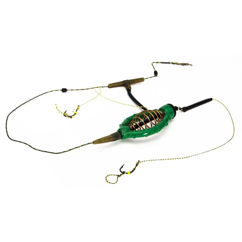 Fishing Bait Cage Fish Lure Copper Trap Basket Feeder Holder Carp Qme green 50