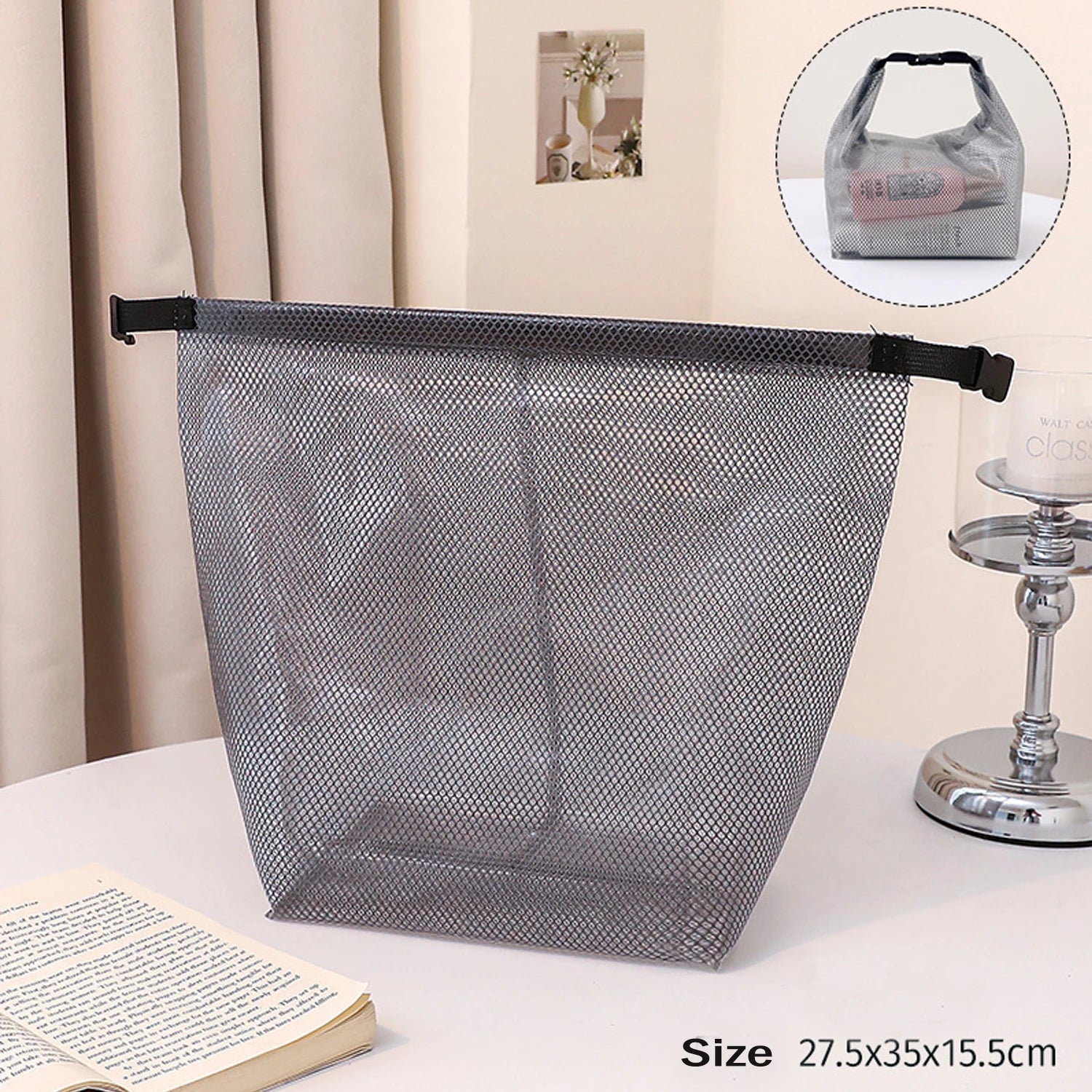 Large Capacity Waterproof Cosmetic Storage Bag Portable Travel Makeup Organizer Handbag for Traveling Carry-On Travel for Wome Qme L