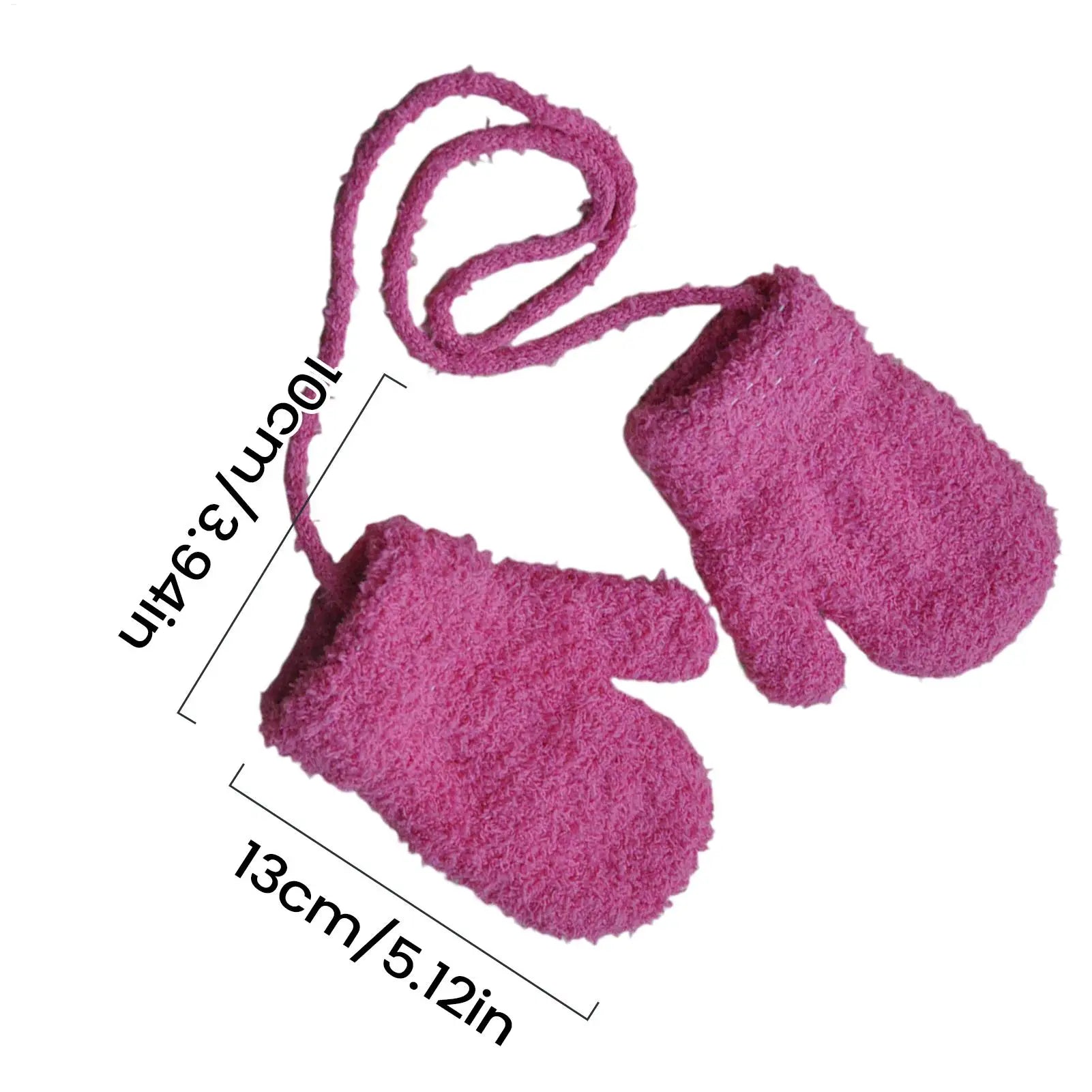 Toddler Mittens Soft Plush Toddler Winter Thermal Gloves Thermal Anti-Loss Cold Weather Protection Accessories for 1-3 Years Old Qme