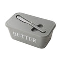 1pcs Butter Container Box with Knife Plastic Sealed Storage Box Cheese Box Oil Slicer Butter Plate Tableware Qme grey