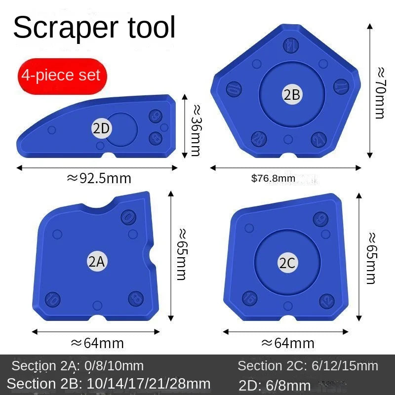4-Piece Silicone Caulking Tool Versatile Easy Clean-up Professional Qme