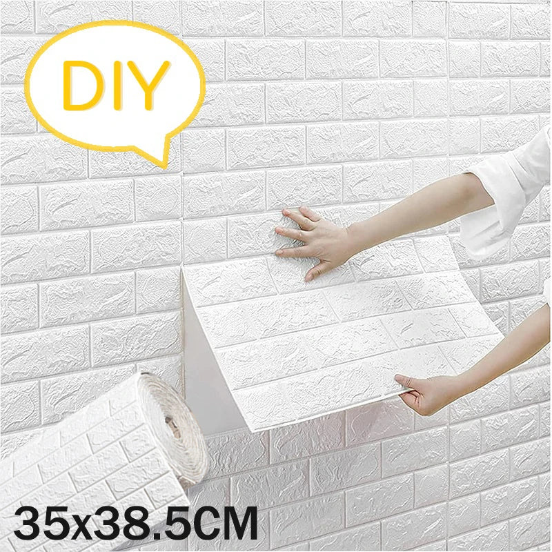 Waterproof Peel and Stick Wallpaper in Rolls Removable Faux Brick for Bathroom Kitchen Living Room DIY Decorative Background Qme