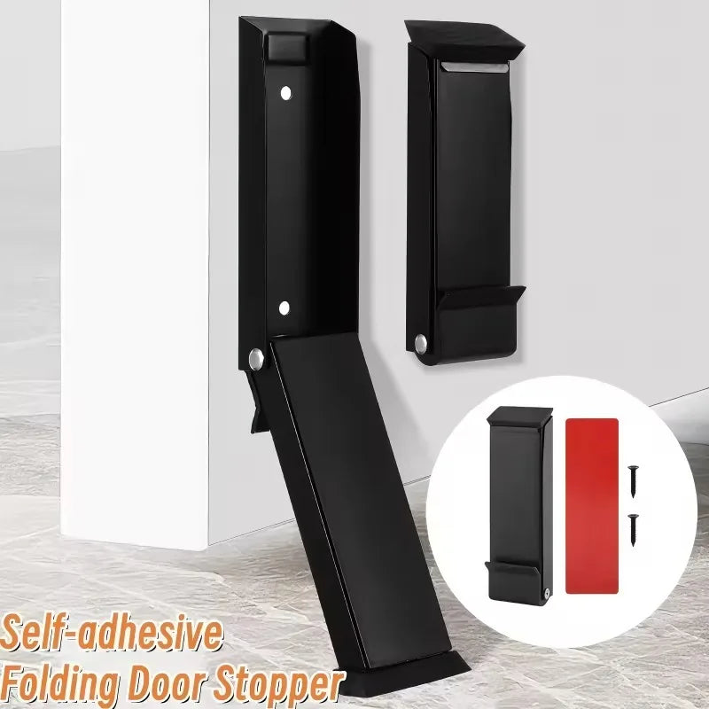 Heavy Duty Metal Door Stopper Windproof Anti-collision Rubber Base Qme